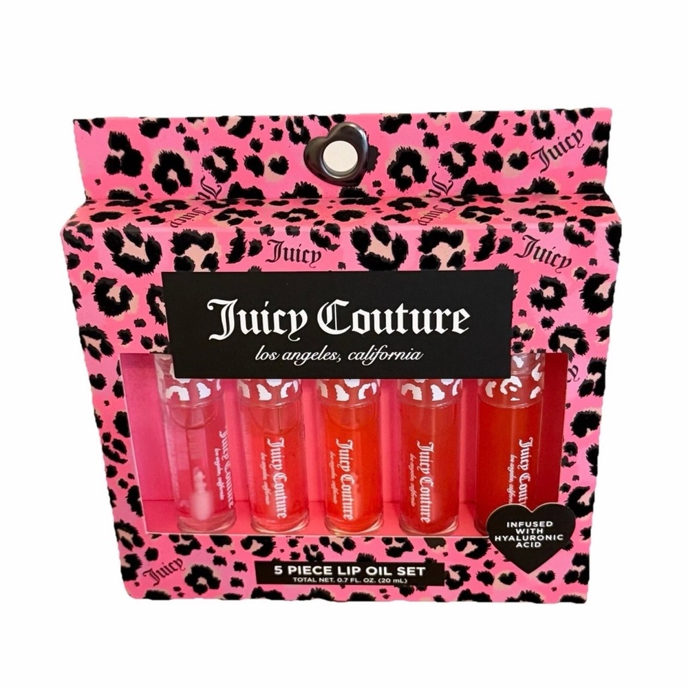 Juicy Couture Pink and Red 5-Piece Lip Oil Set NIB